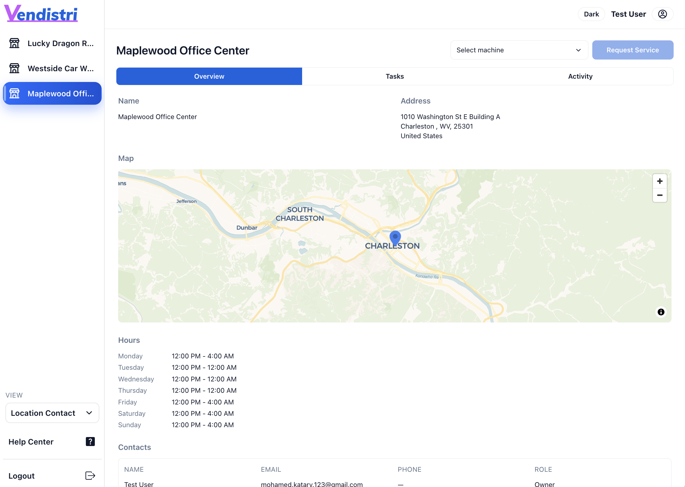 Location contacts preview